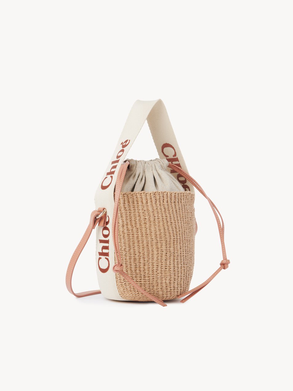 CHLOE Small Woody basket in natural fibers Wooden Orange