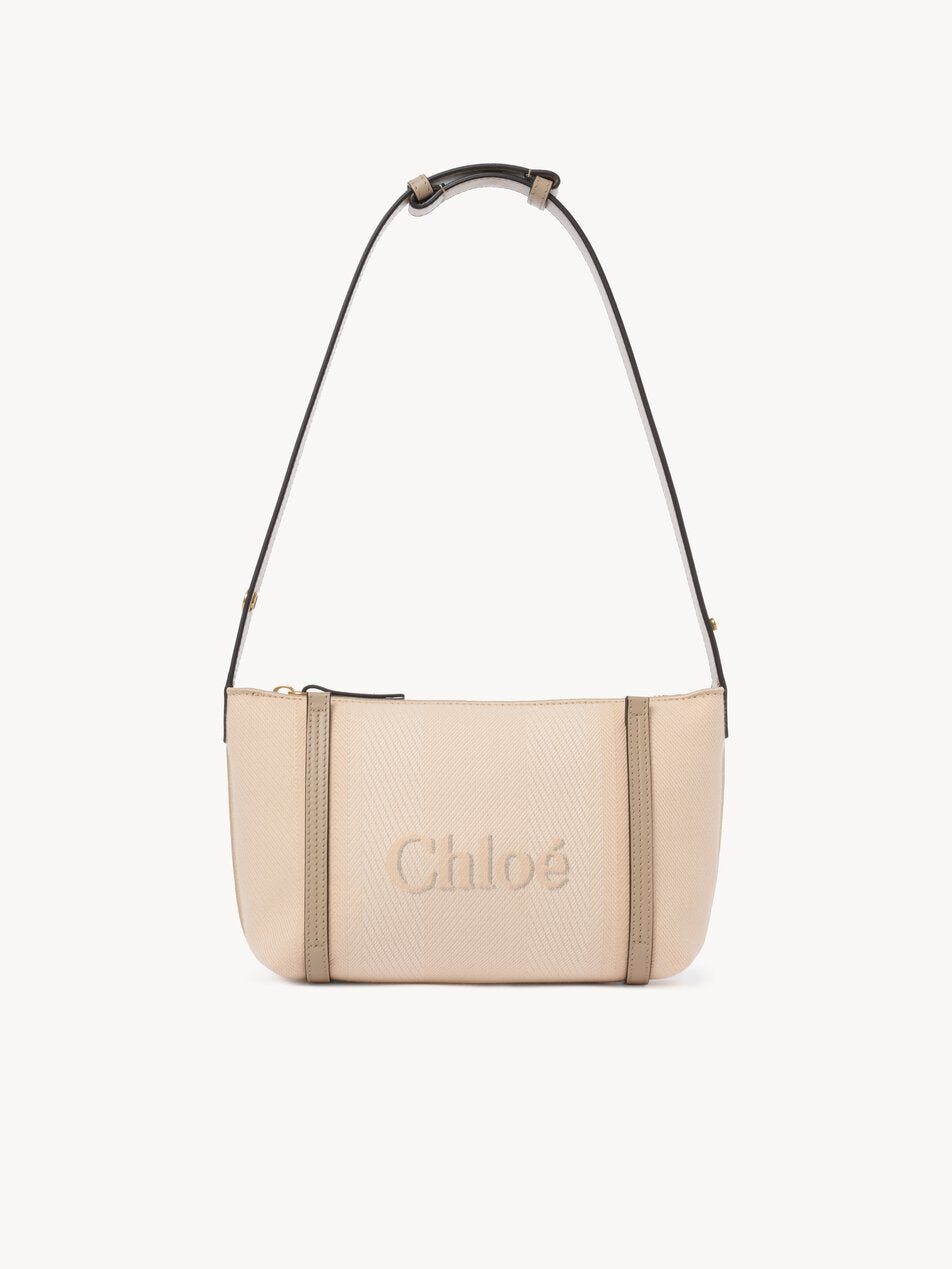 CHLOE Carry shoulder bag in canvas Blushy Beige
