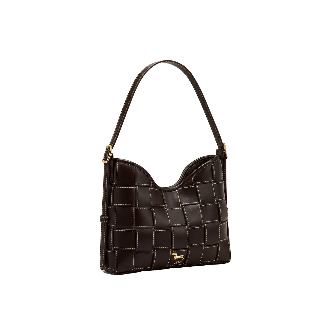 JW PEI Nadine Dachshund Woven Hobo Bag - Dark Brown
