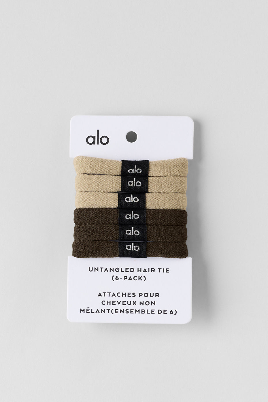 alo Untangled Hair Tie (6-Pack) - Beige/Espresso