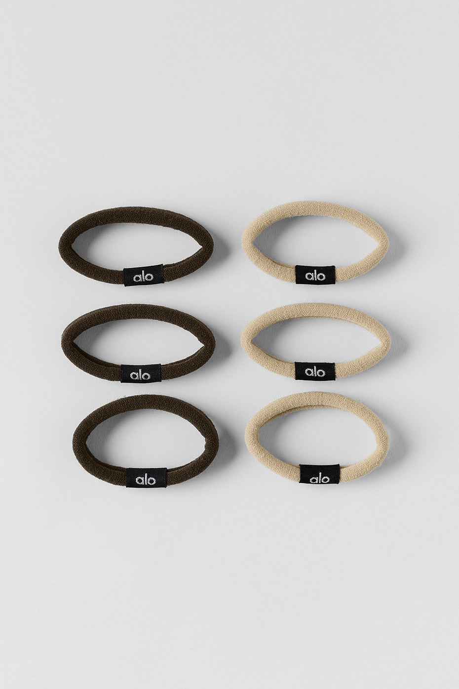 alo Untangled Hair Tie (6-Pack) - Beige/Espresso