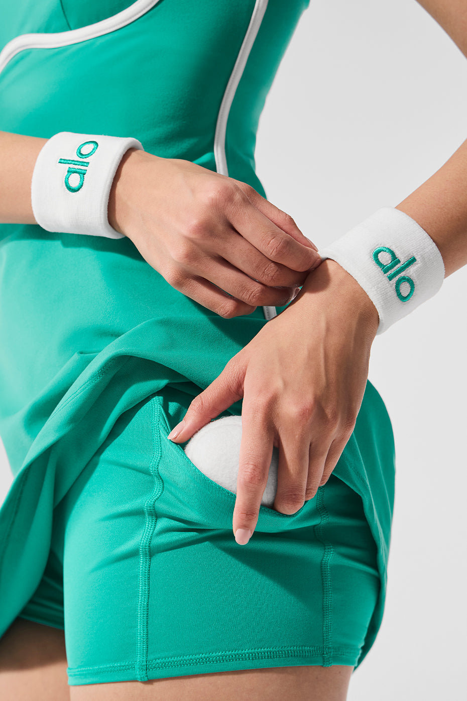 alo Glow Wristband (2-Pack) - White/Spruce Green