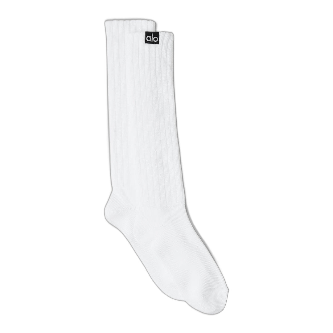 alo Unisex Scrunch Sock - White