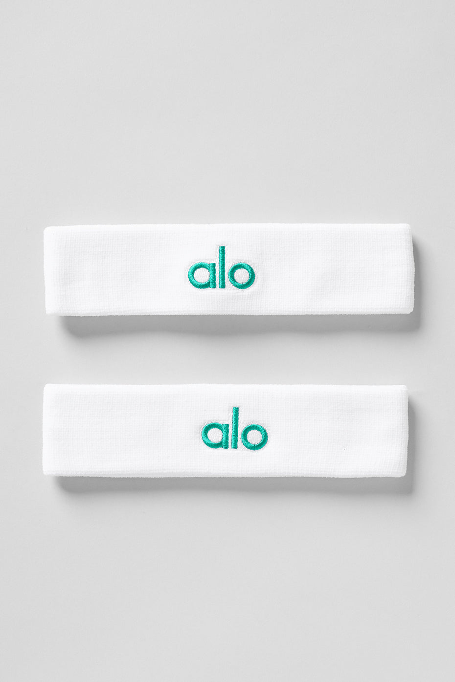 alo Glow Sweatband (2-Pack) - White/Spruce Green
