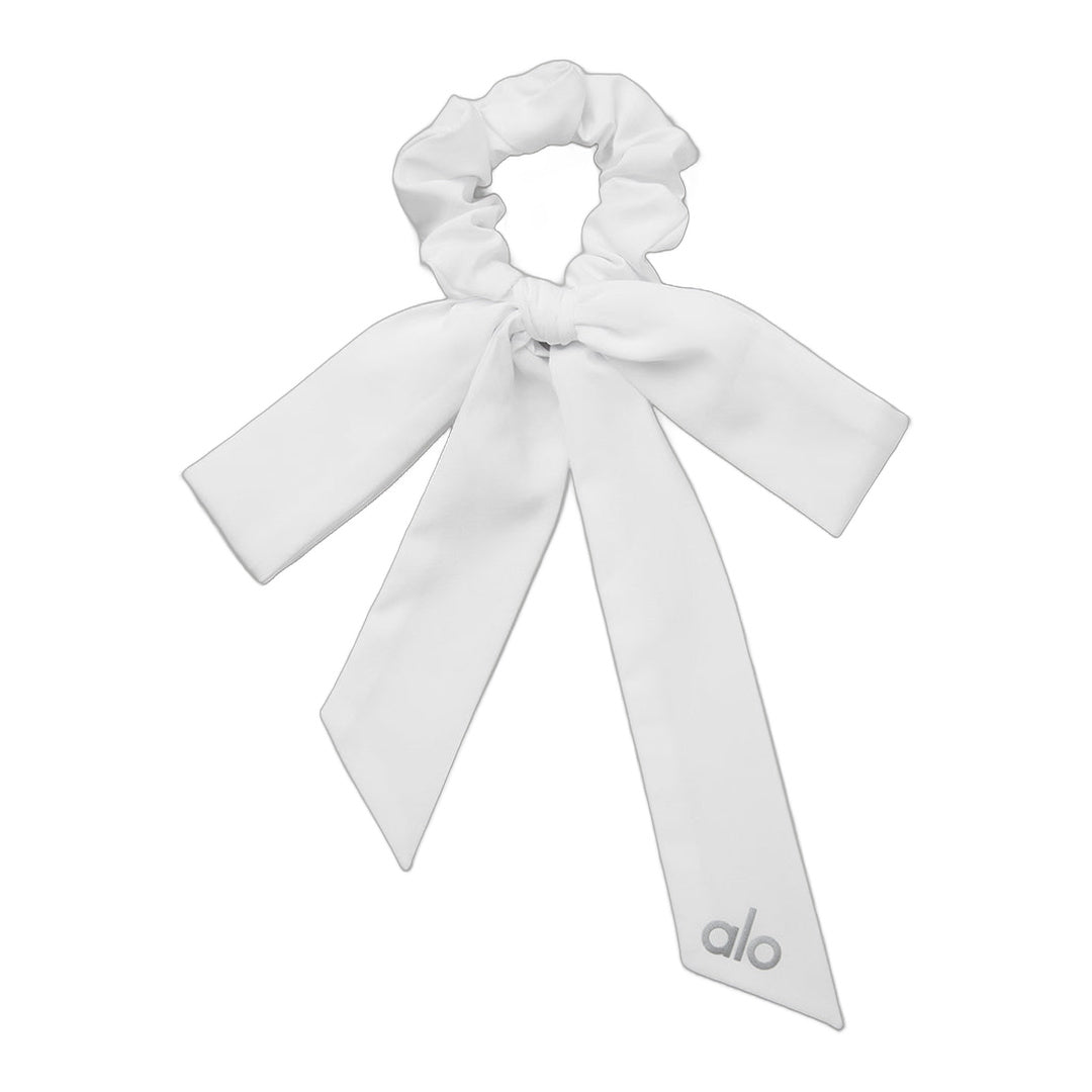 alo Love Knots Tie Scrunchie - White