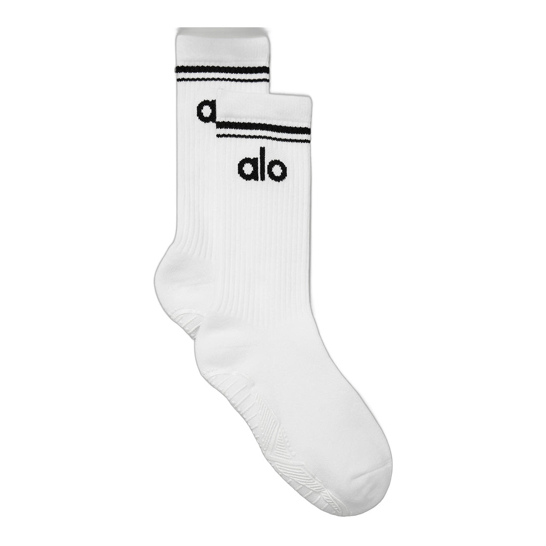 alo Women's Throwback Barre Sock - White/Black