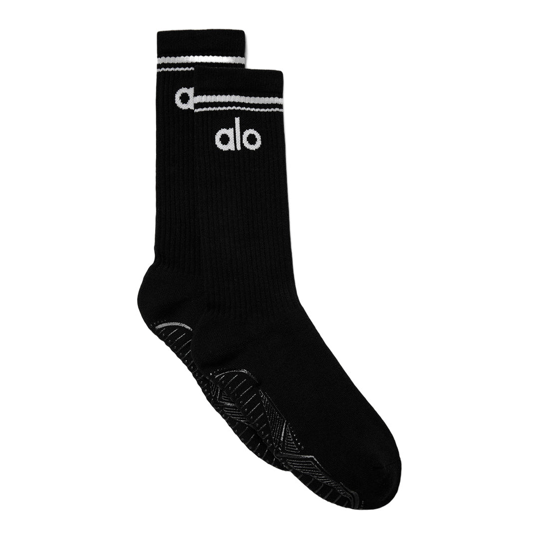 alo Women's Throwback Barre Sock - Black/White