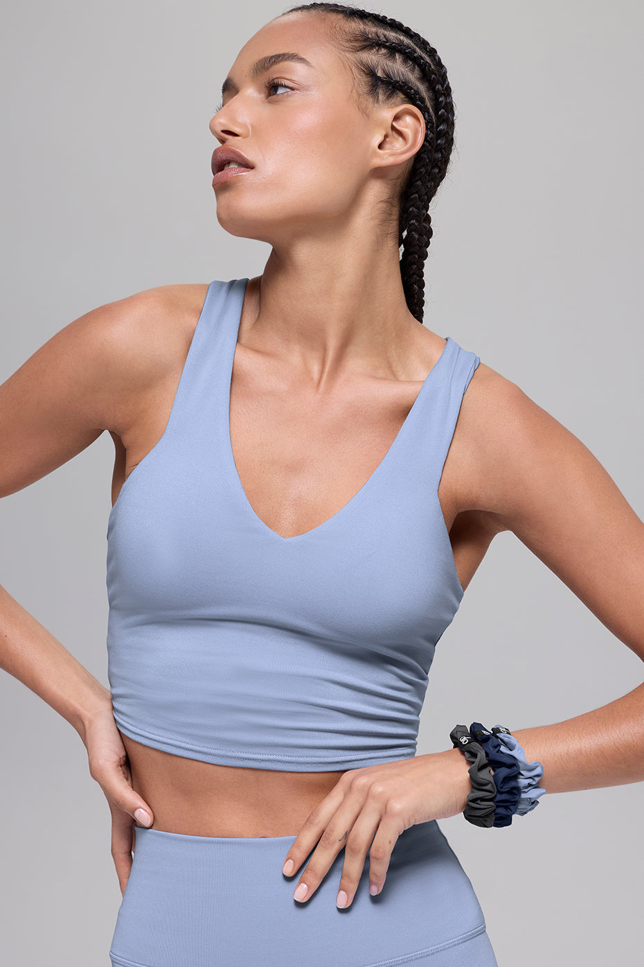 alo Fresh Mini Scrunchie 3-Pack - Winter Frost/Navy/Anthracite