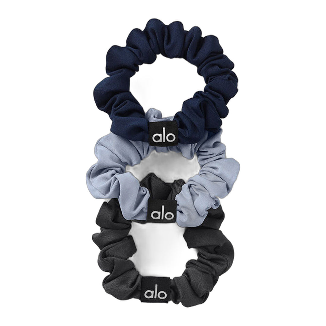 alo Fresh Mini Scrunchie 3-Pack - Winter Frost/Navy/Anthracite