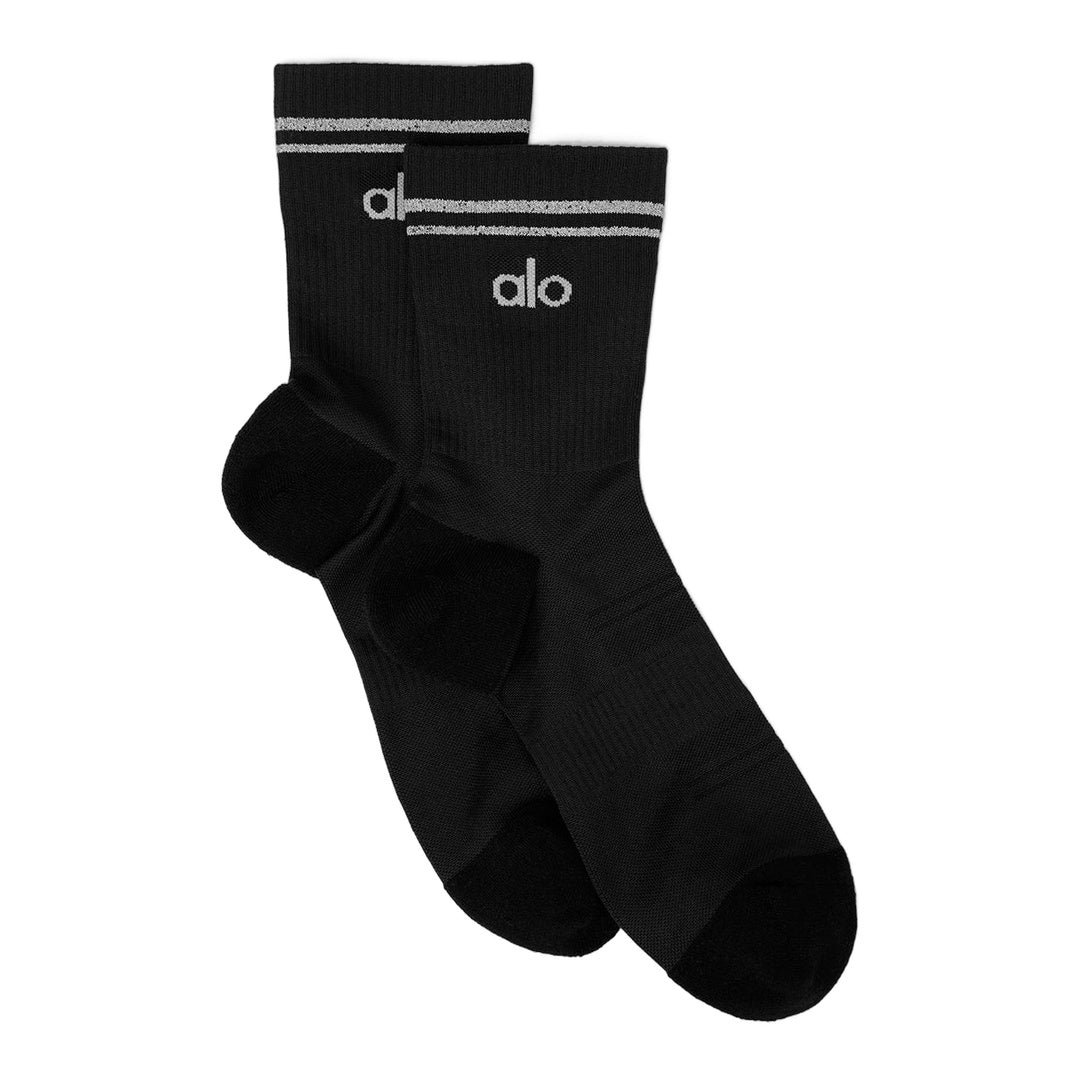 alo Unisex Half-Crew Performance Sock - Black
