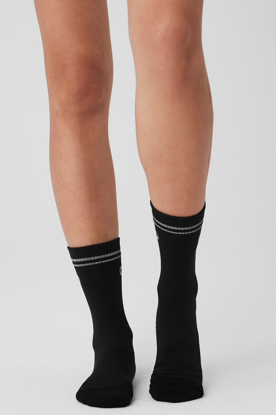 alo Unisex Half-Crew Performance Sock - Black