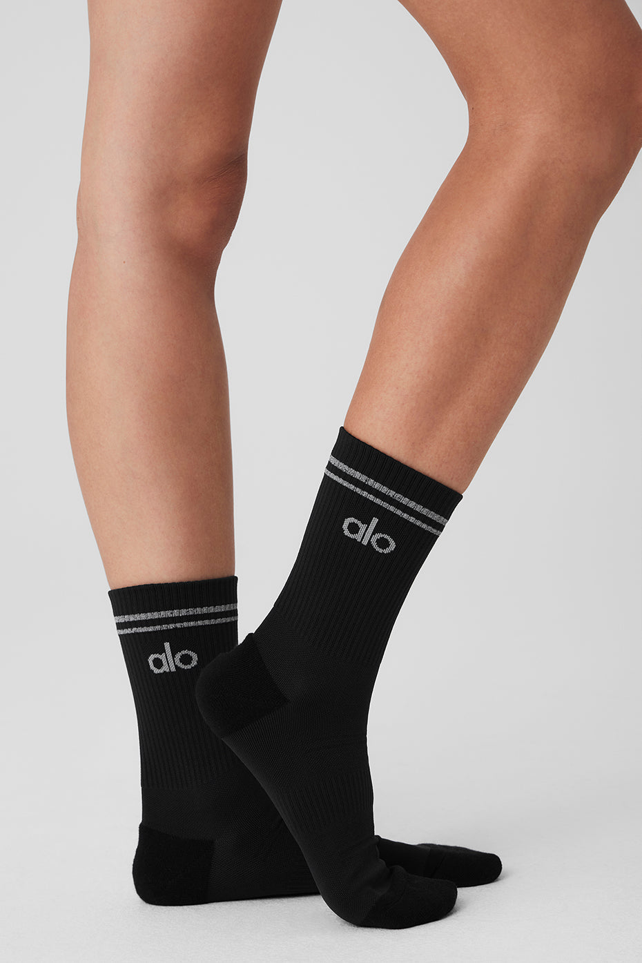 alo Unisex Half-Crew Performance Sock - Black