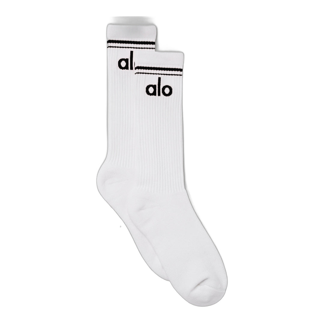 alo Unisex Throwback Sock - White/Black