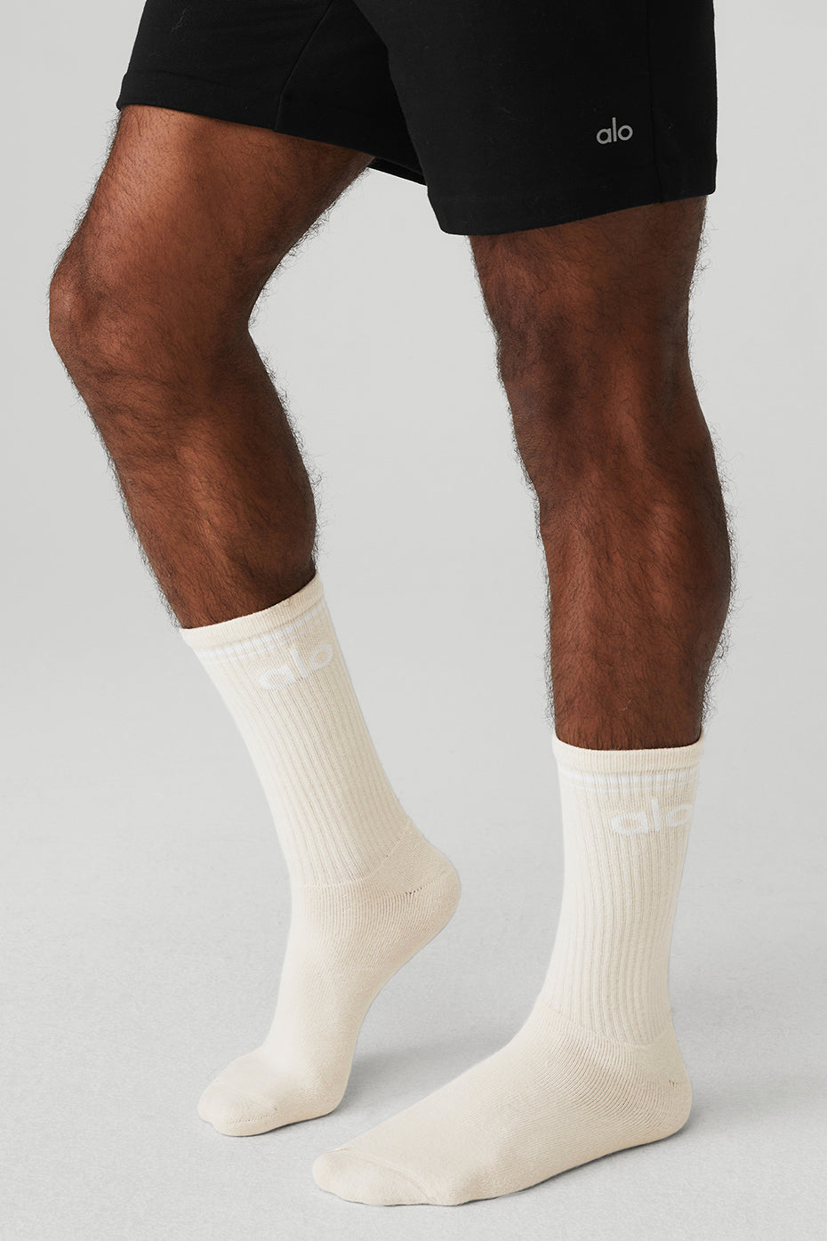 alo Unisex Throwback Sock - Bone/White