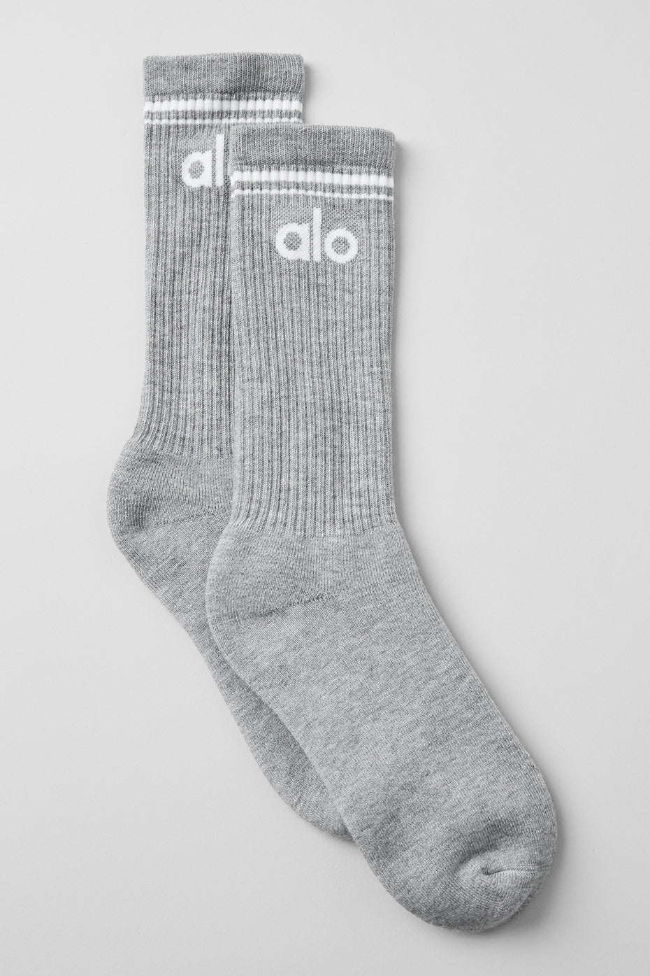 alo Unisex Throwback Sock - Athletic Heather Grey/White