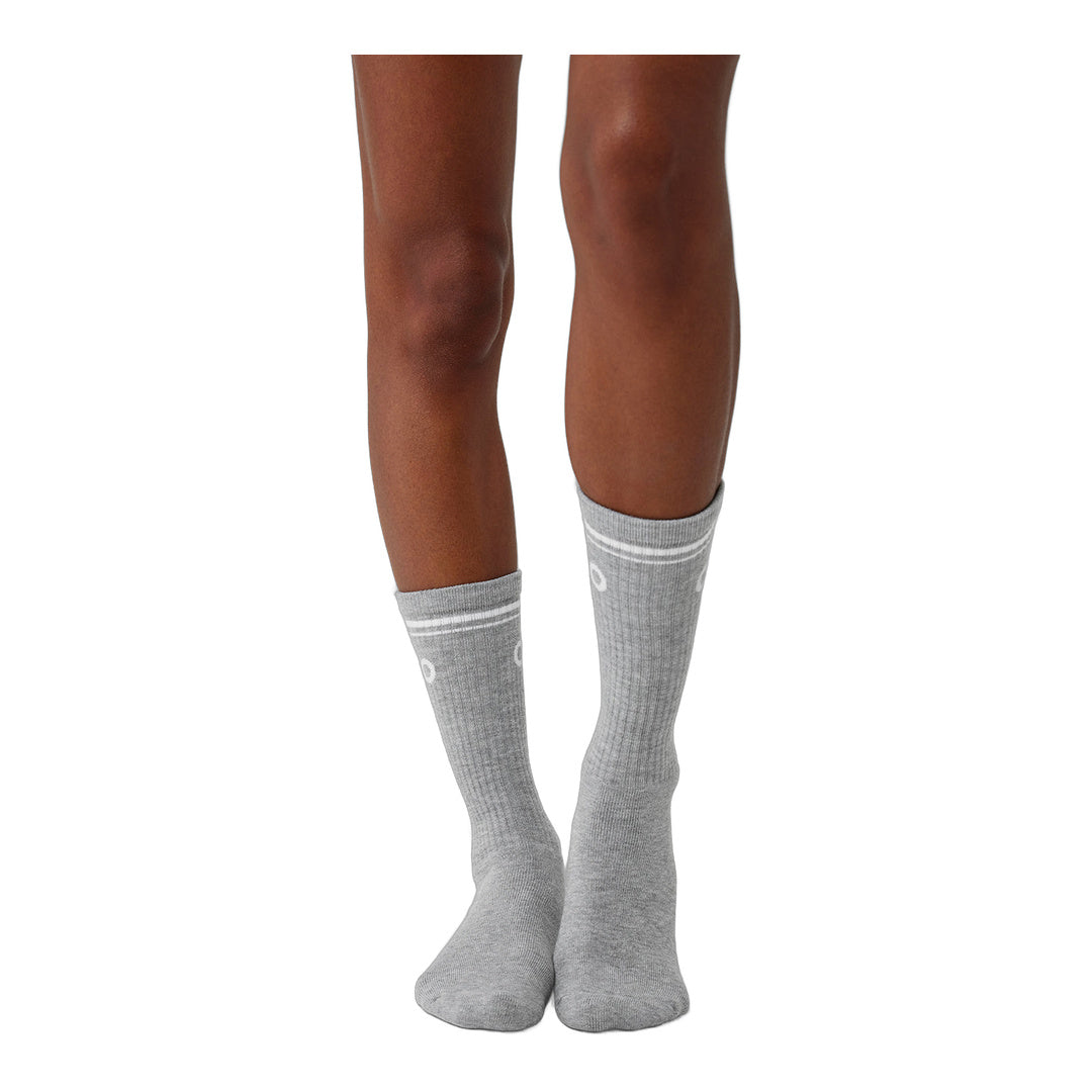 alo Unisex Throwback Sock - Athletic Heather Grey/White