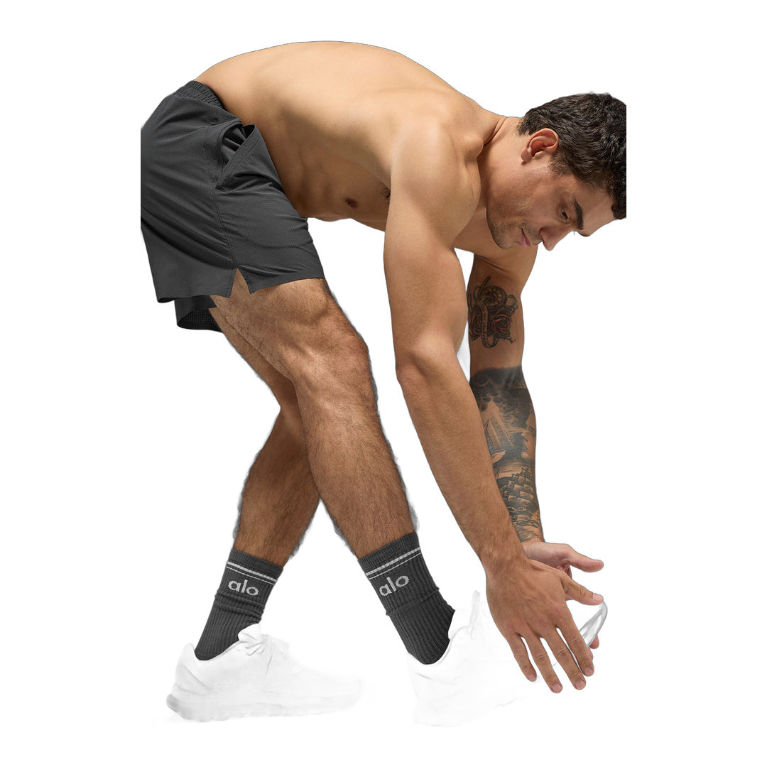 alo Unisex Throwback Sock - Anthracite/White