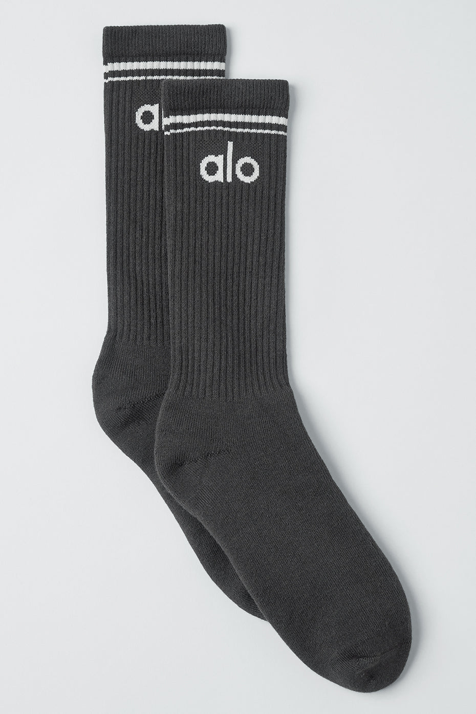 alo Unisex Throwback Sock - Anthracite/White