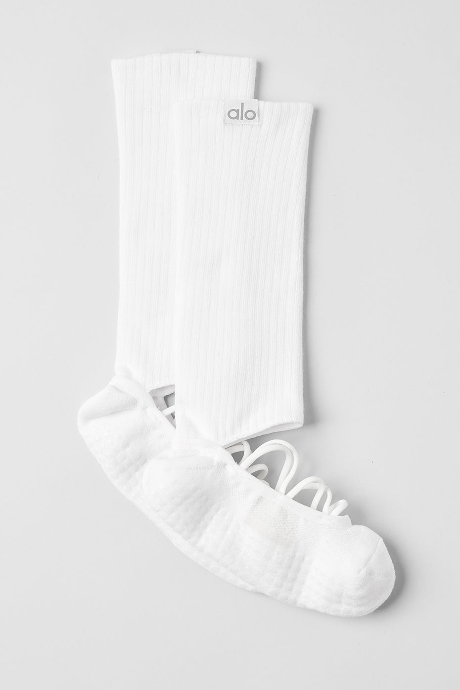 alo Women's Strappy Siren Grip Sock - White
