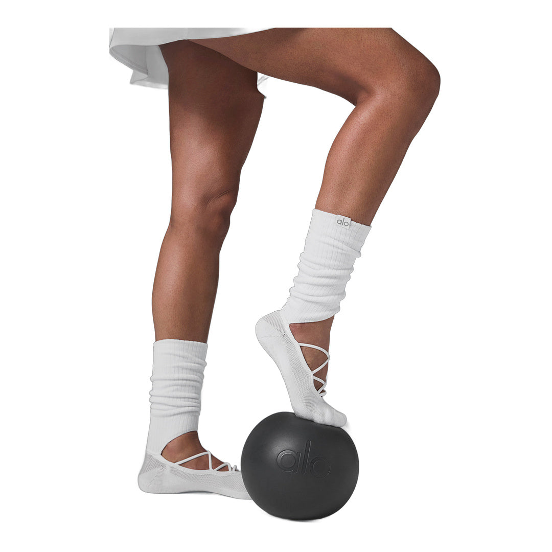 alo Women's Strappy Siren Grip Sock - White