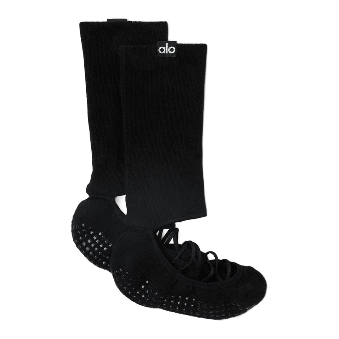 alo Women's Strappy Siren Grip Sock - Black