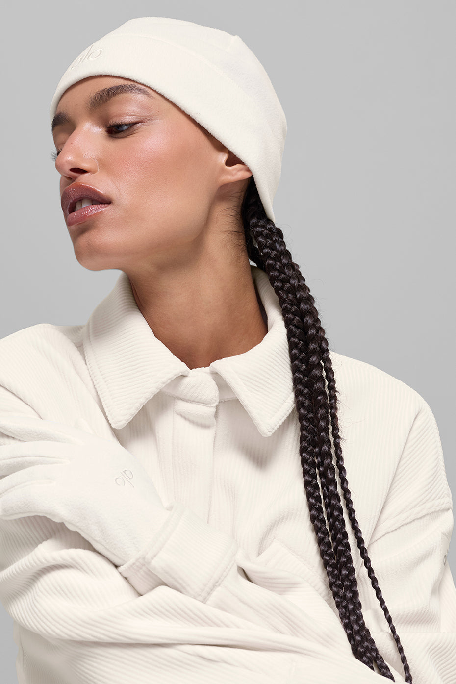alo Performance Fleece Beanie - Ivory/Ivory