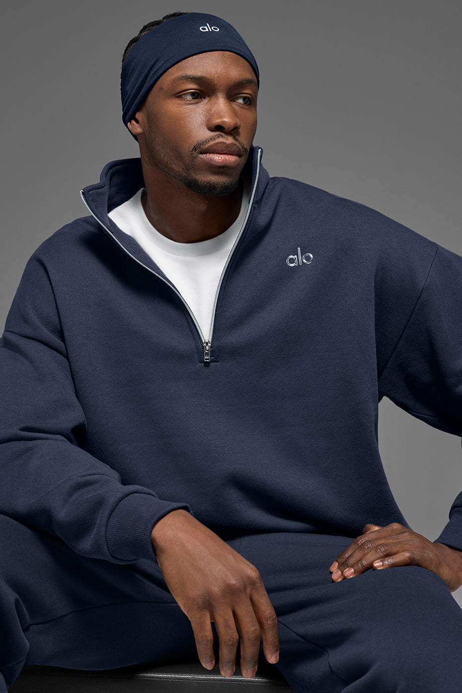 alo Performance Conquer Headband - Navy