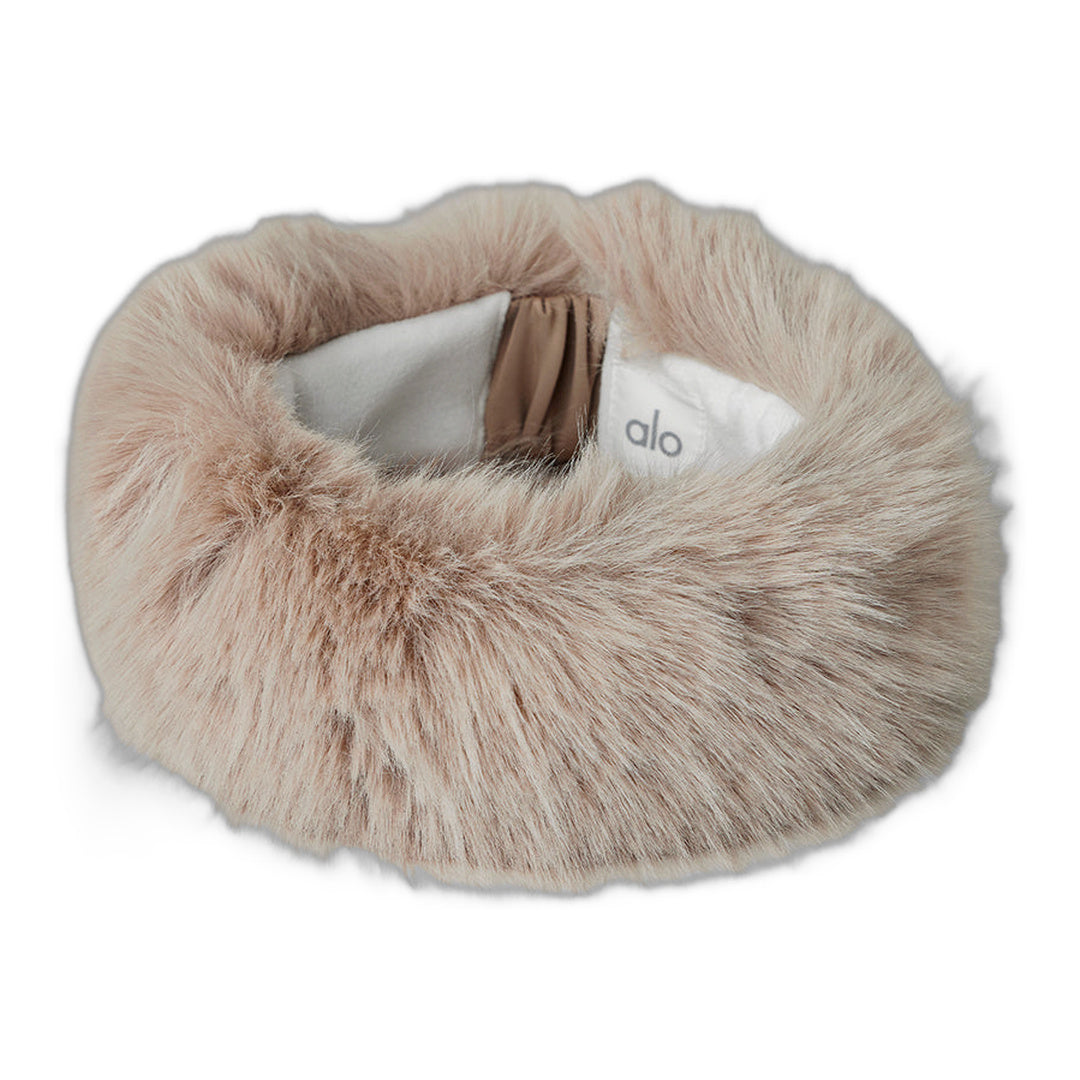 alo Opulent Faux Fur Wintersun Headband - Oat