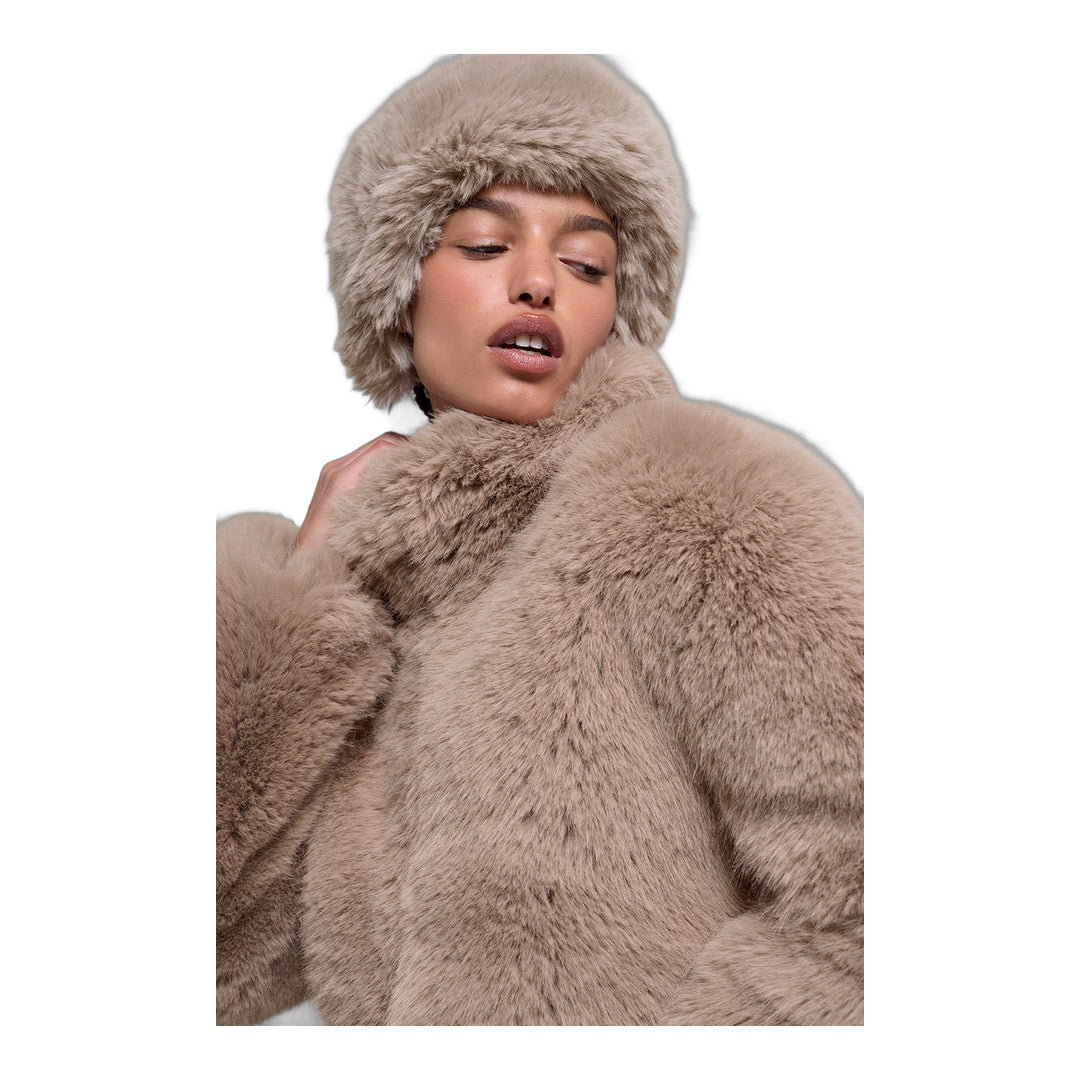 alo Opulent Faux Fur Wintersun Headband - Oat