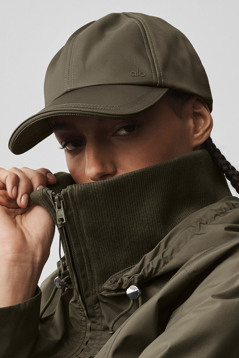 alo Satin Off-Duty Cap - Olive Tree