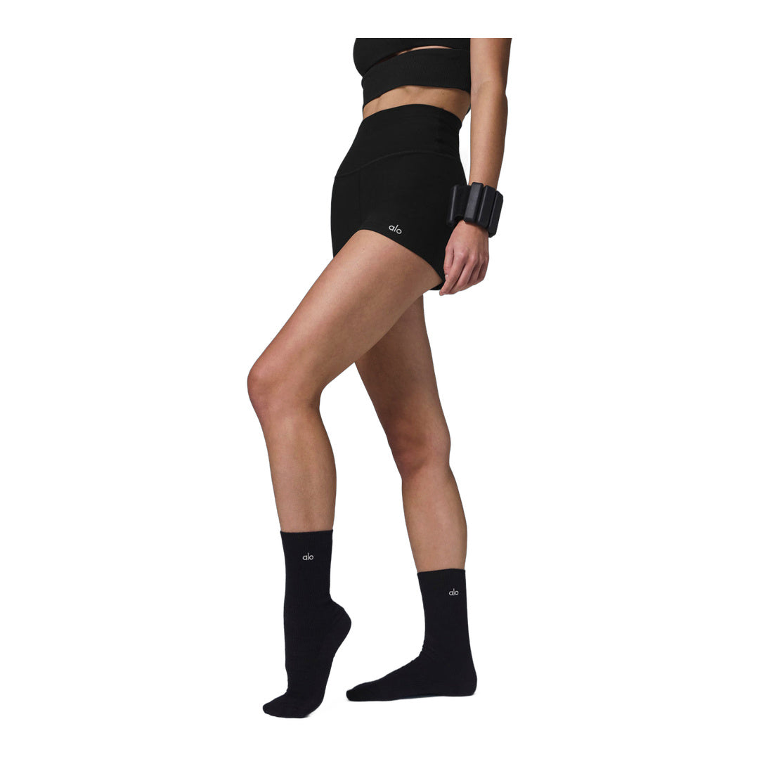 alo Unisex Half-Crew Understated Sock - Black