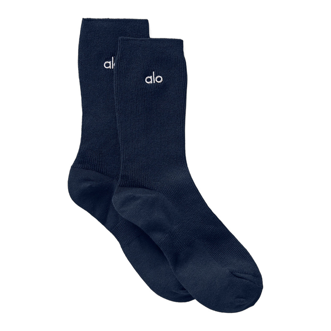 alo Unisex Half-Crew Understated Sock - Navy