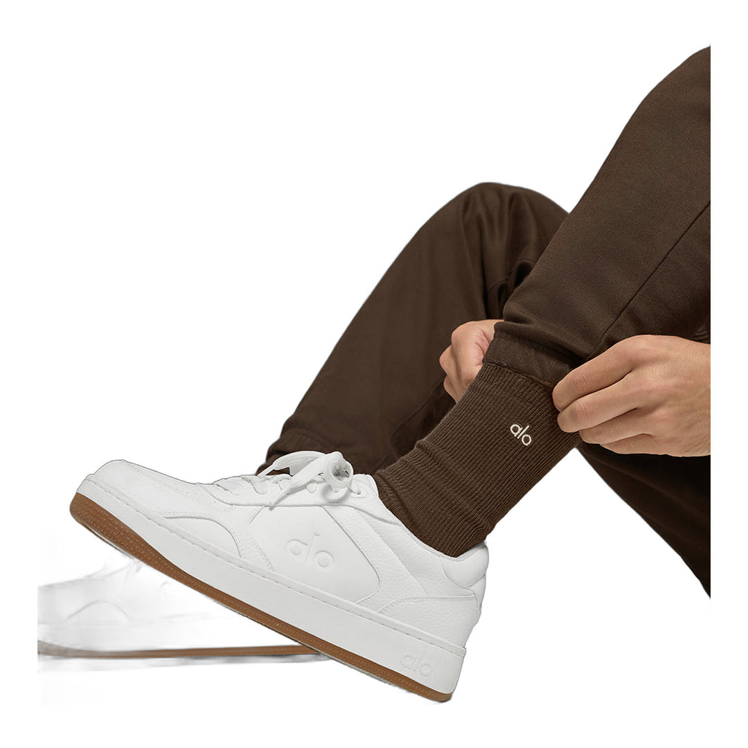 alo Unisex Half-Crew Understated Sock - Espresso