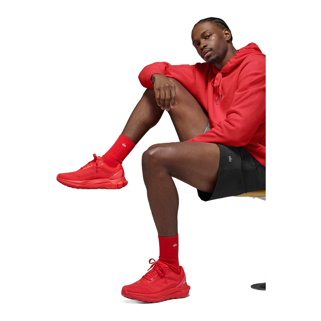 alo Unisex Half-Crew Understated Sock - Bright Red