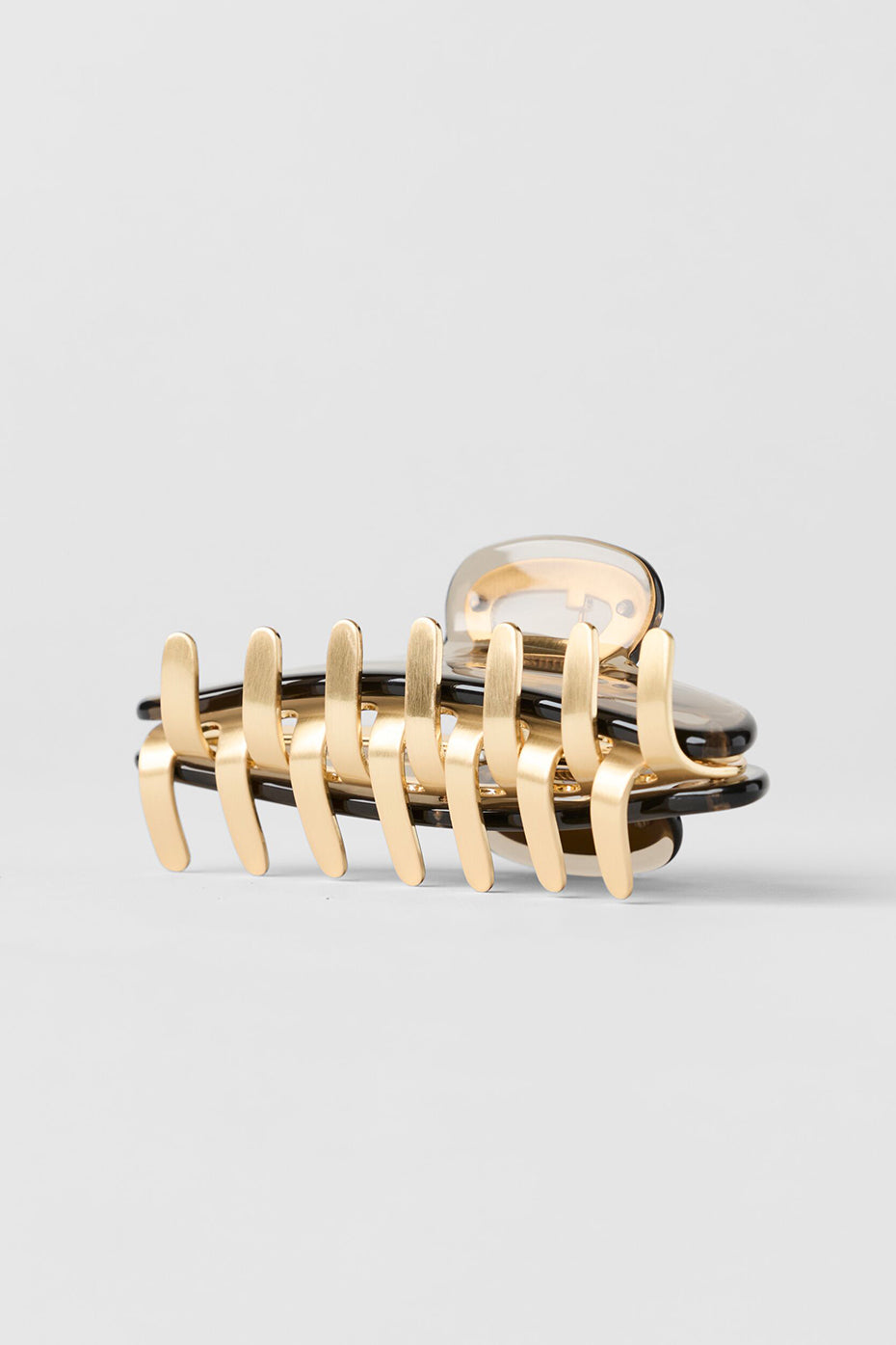 alo Acrylic Illusion Claw Clip - Gravel/Brushed Gold