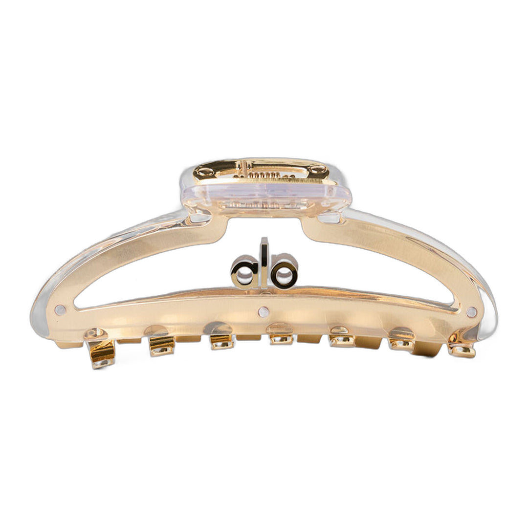 alo Acrylic Illusion Claw Clip - Clear/Brushed Gold
