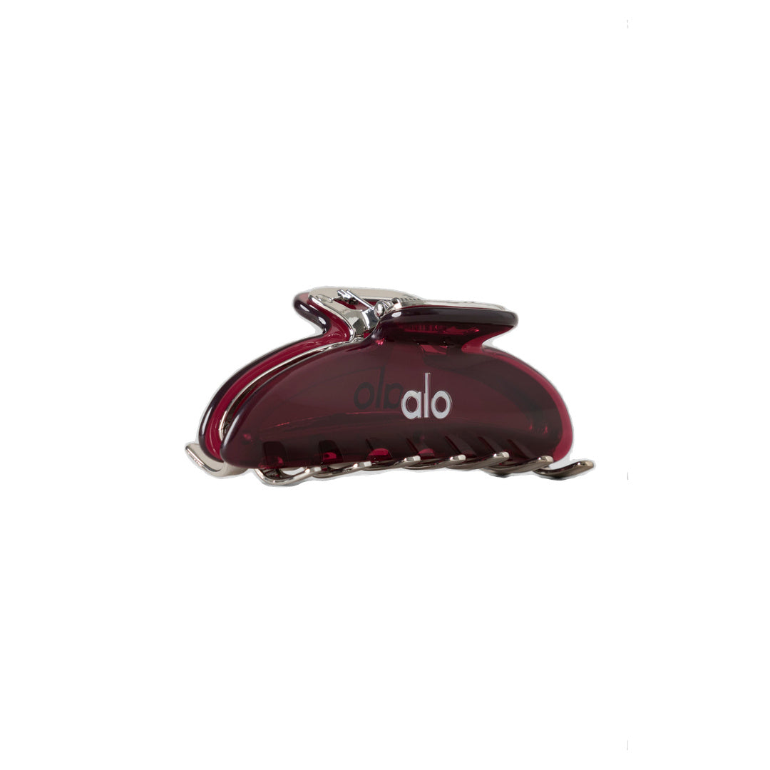 ALO Acrylic Illusion Claw Clip - Rich Bordeaux/Chrome