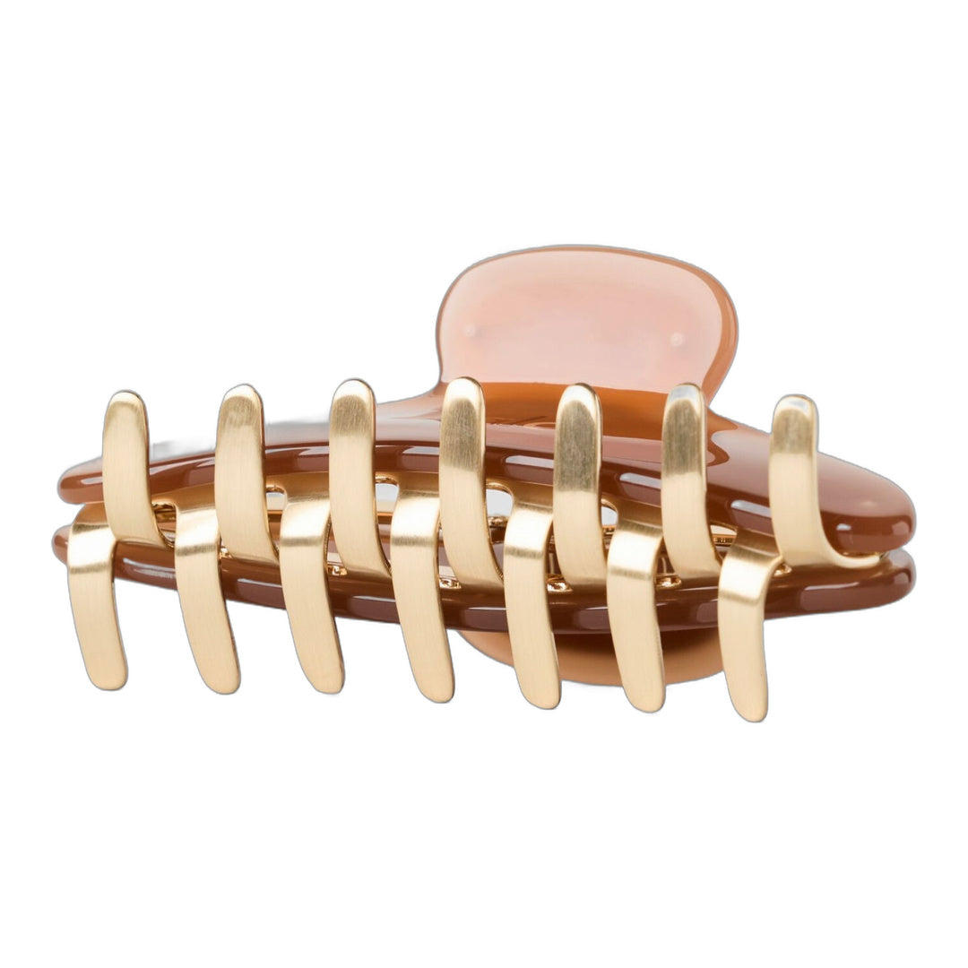 alo Acrylic Illusion Claw Clip - Sun Kissed Brown/Brushed Gold