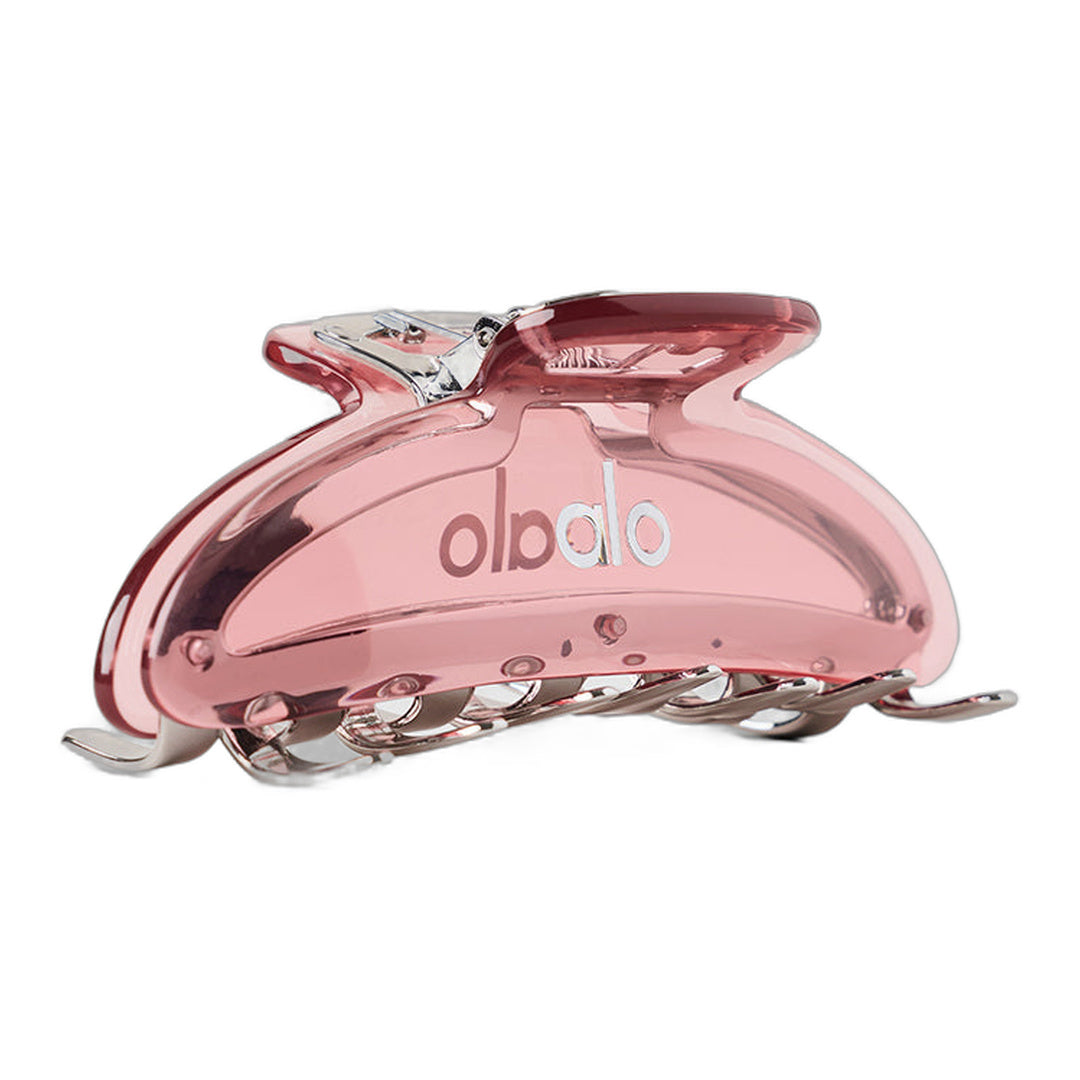 alo Acrylic Illusion Claw Clip - Vintage Pink/Chrome