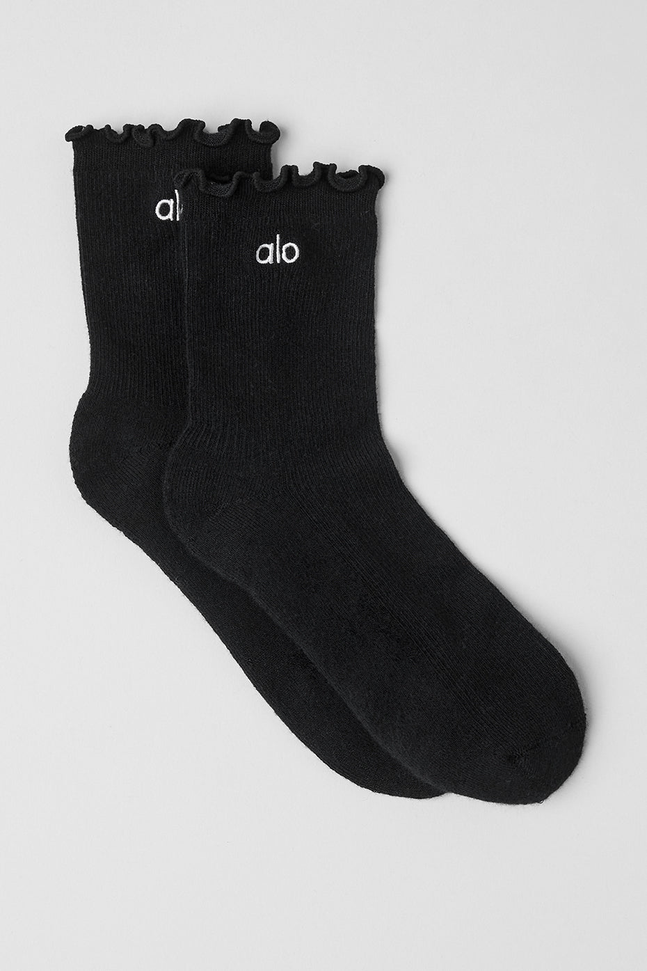 alo Women's Lettuce Edge Sock - Black