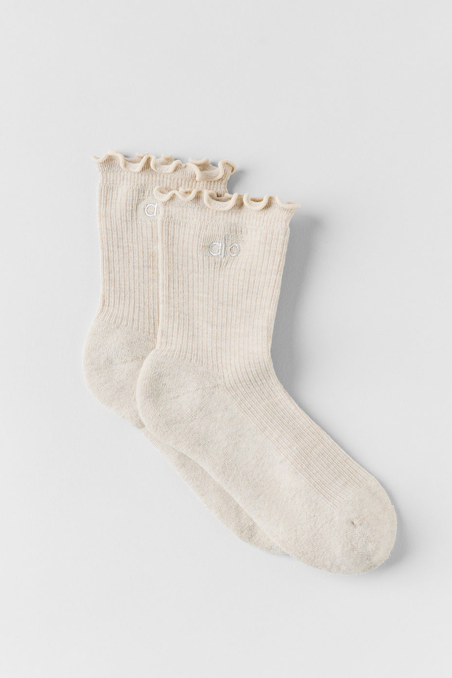 alo Women's Lettuce Edge Sock - Oatmeal Heather