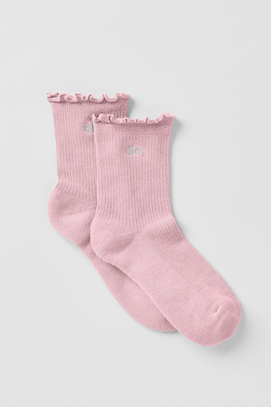 alo Women's Lettuce Edge Sock - Vintage Pink