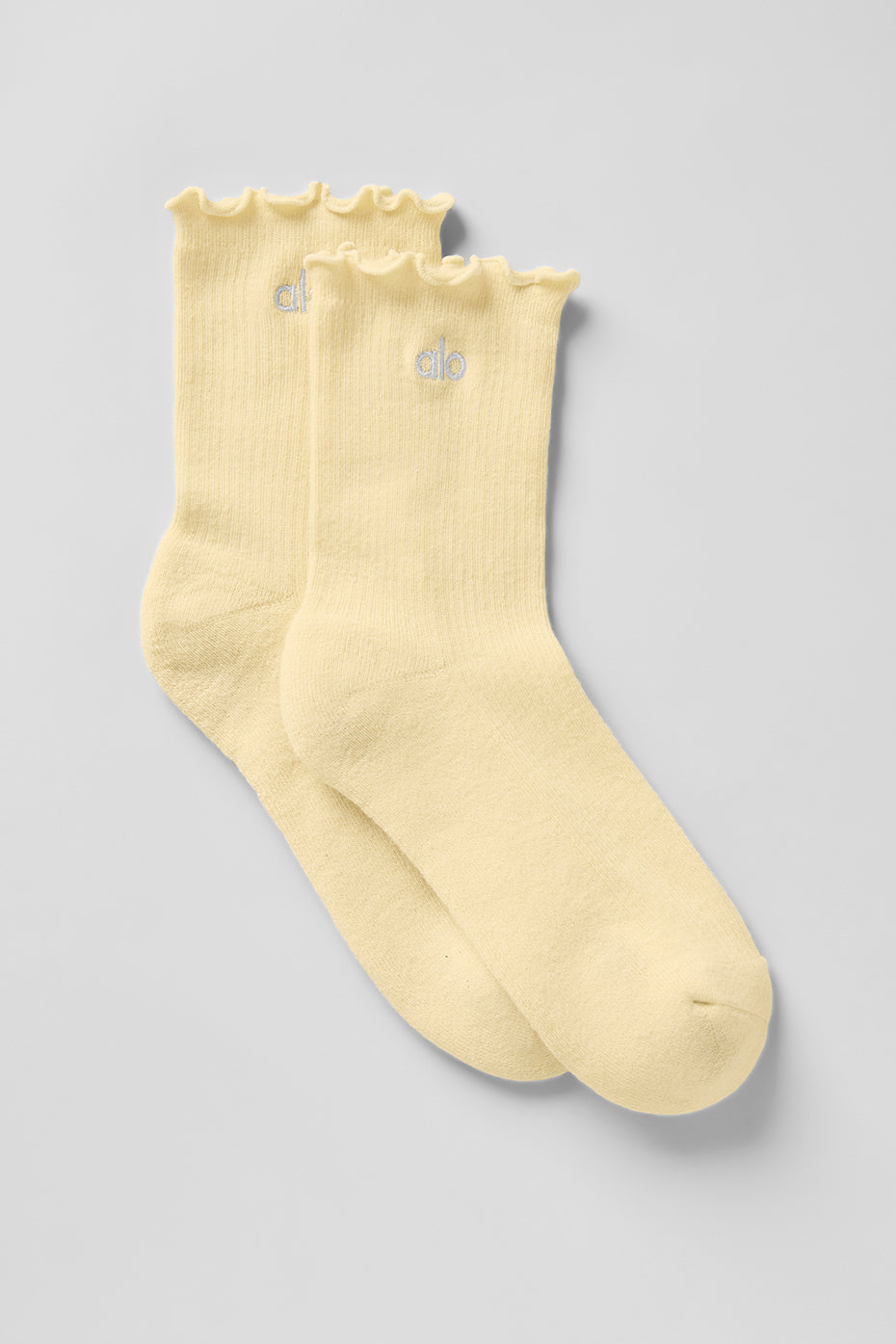 alo Women's Lettuce Edge Sock - Warm Butter