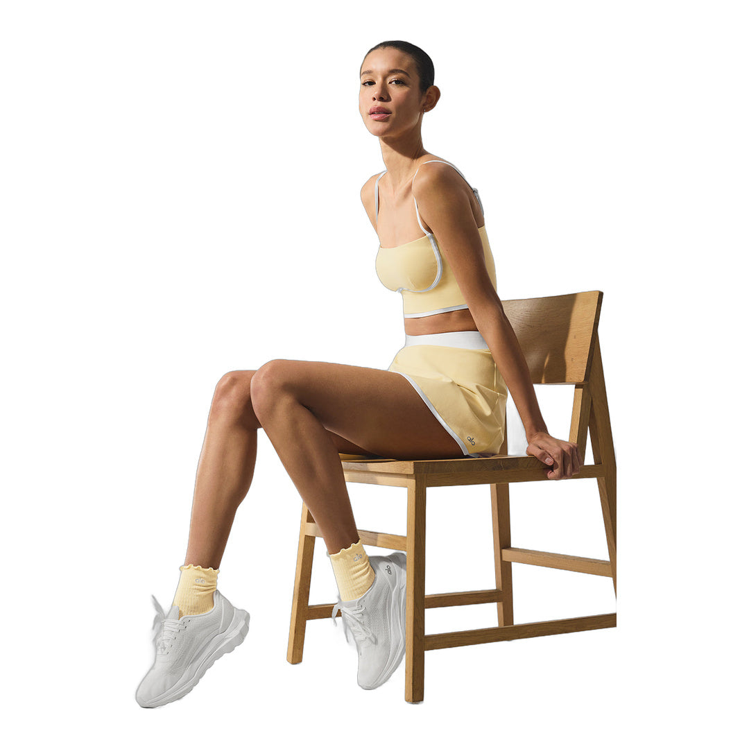 alo Women's Lettuce Edge Sock - Warm Butter