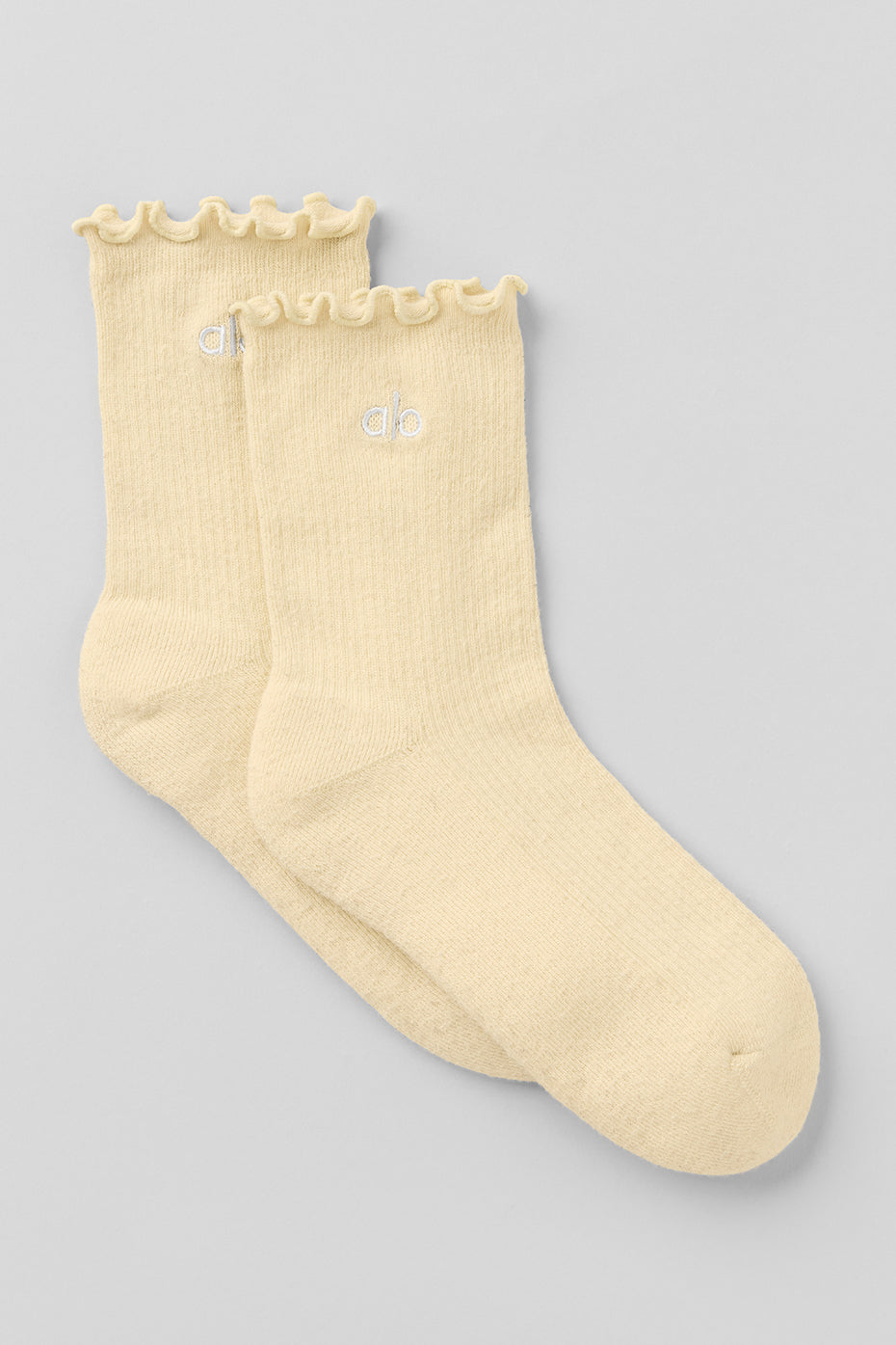 alo Women's Lettuce Edge Sock - Candlelight Yellow