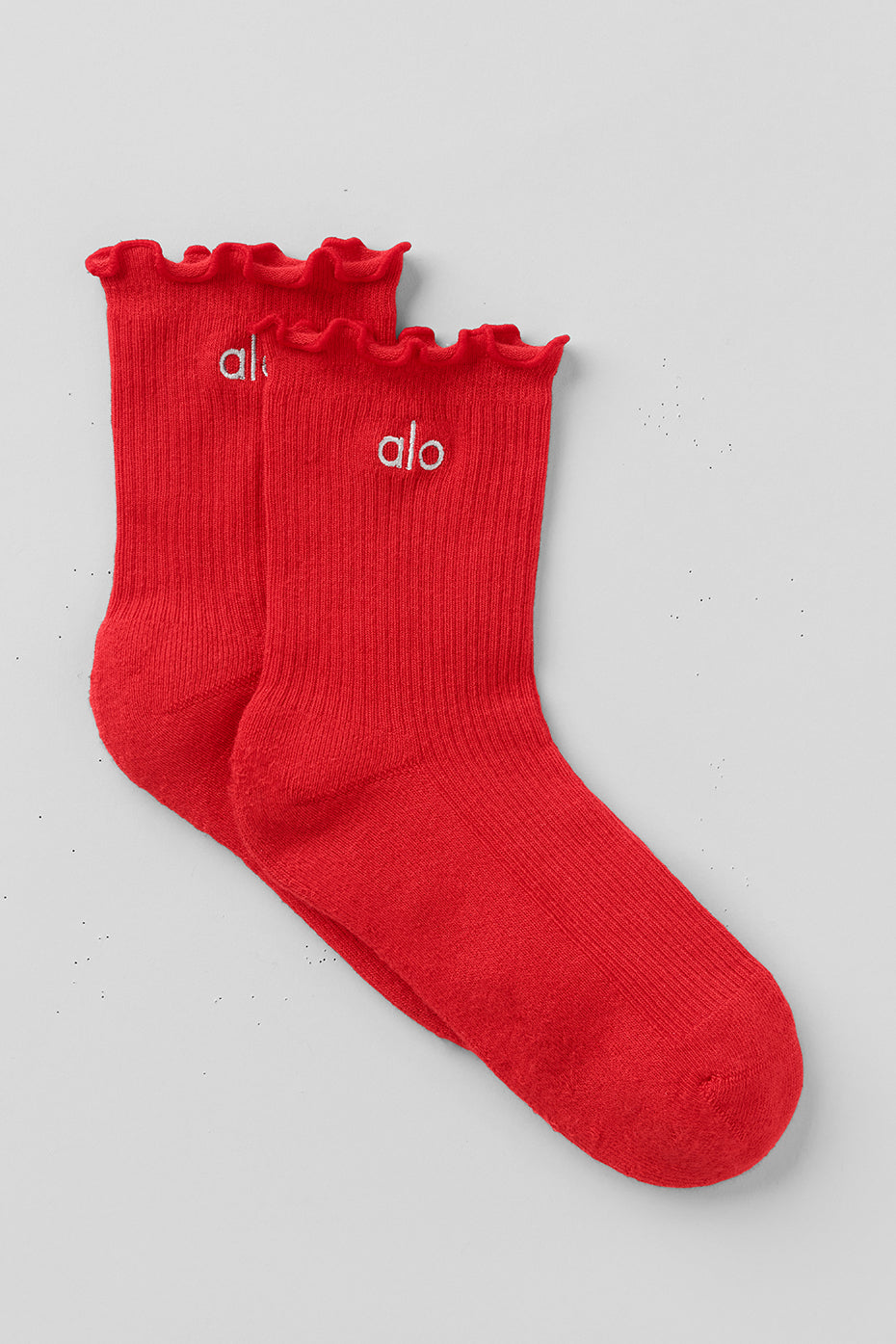 alo Women's Lettuce Edge Sock - Bright Red