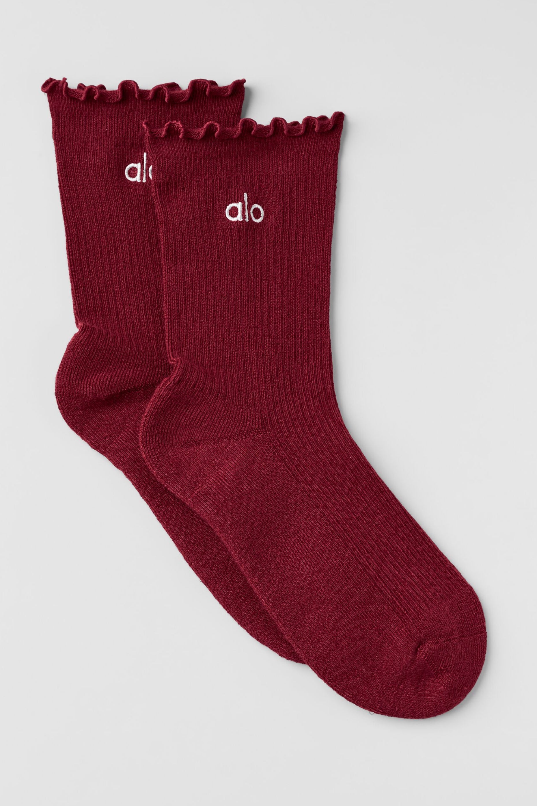 alo Women's Lettuce Edge Sock - Summer Romance Red