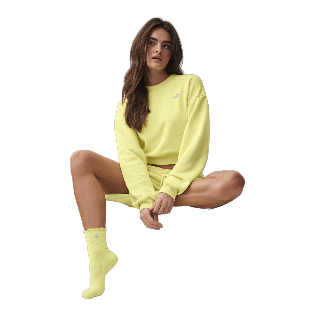 alo Women's Lettuce Edge Sock - Sunshine