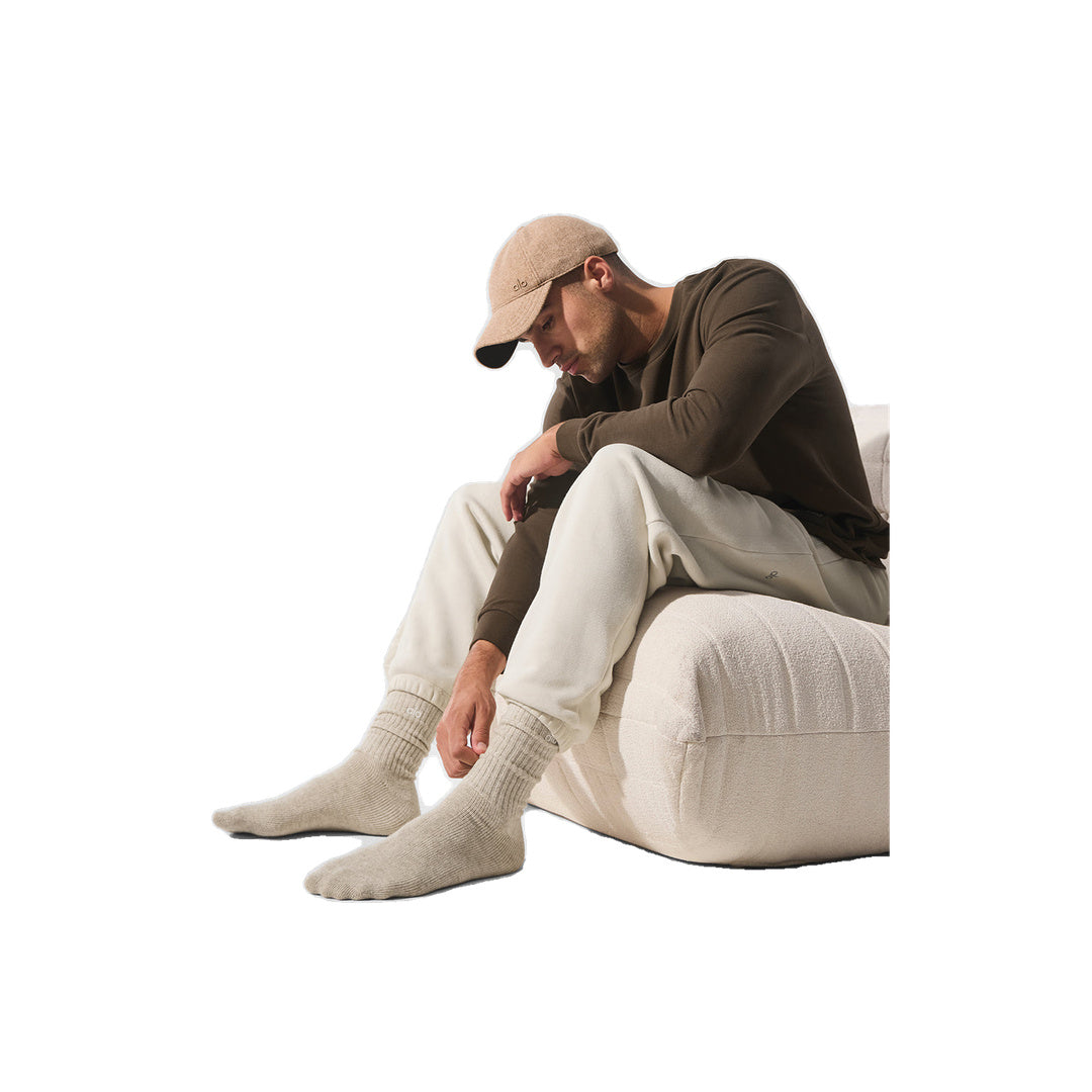 ALO Unisex Wool Cashmere Light Frosted Sock - Winter Latte/Ivory