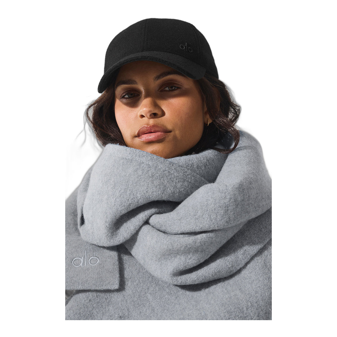 alo Merino Wool Oversized Scarf - Hazy Heather Grey